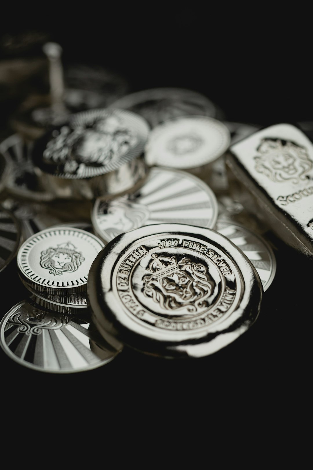 Scottsdale Silver stack of coins, rounds and bars sitting on a dark background. 

Please give a shoutout to Scottsdale Mint if able! Shop online for the most beautiful bullion at ScottsdaleMint.com!